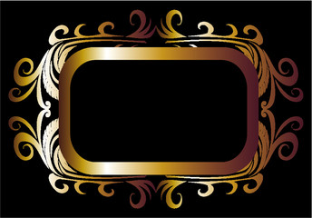 golden frame and rigging graphic design vector art
