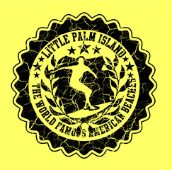 college style surfer print and embroidery graphic design vector art