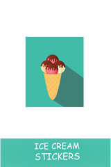 Ice cream icons set on a white background. Cartoon design, realistic