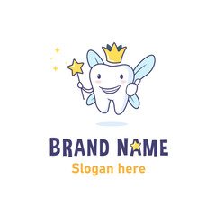 smiling cartoon character of tooth fairy