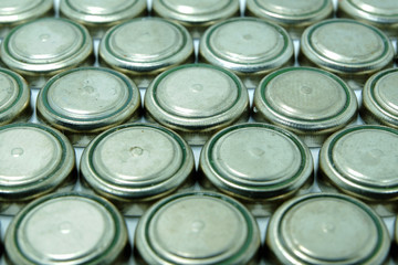 A group of battery cells waste arranged in hexagonal
