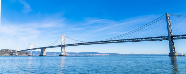 San Francisco, panorama of the Bay Bridge, sunny day
