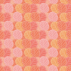 Fall greenery seamless vector pattern. Warm abstract leaves illustration background.