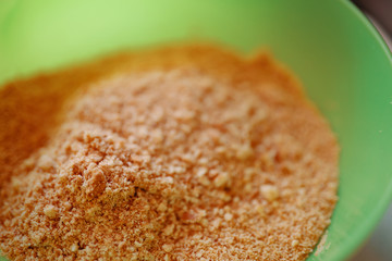 Cooking. Preparation of shortbread in a .platte.