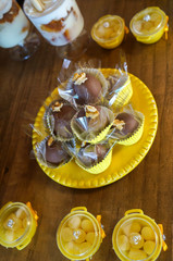 Party decoration with sweet, candy, confection, sugar