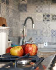 apple on the kitchen table