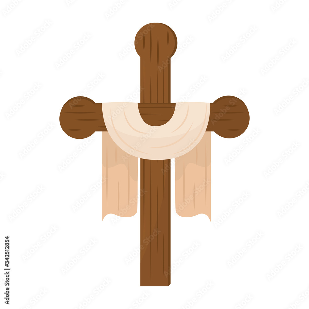 Sticker Isolated cross with cloak