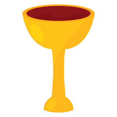 Isolated golden chalice icon