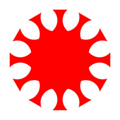 cov sars 2 - coronavirus icon sign symbol, red simple flat - vector