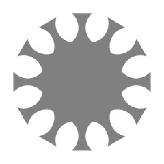 cov sars 2 - coronavirus icon sign symbol, gray simple flat - vector