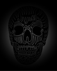 tattoo tribal skull print and embroidery graphic design vector art