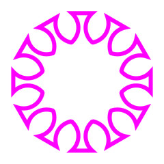 cov sars 2 - coronavirus icon sign symbol, purple pink simple outline flat - vector