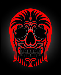 tattoo tribal skull print and embroidery graphic design vector art