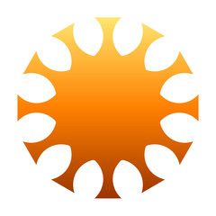 cov sars 2 - coronavirus icon sign symbol, orange gradient flat - vector
