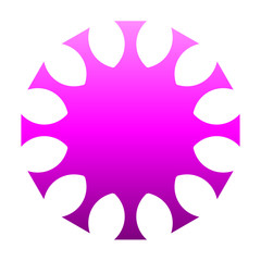 cov sars 2 - coronavirus icon sign symbol, purple pink gradient flat - vector