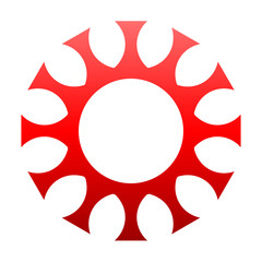 cov sars 2 - coronavirus icon sign symbol, red gradient outline flat - vector