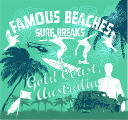 surfer graphic design vector art