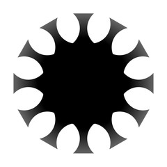 cov sars 2 - coronavirus icon sign symbol, black gradient flat - vector
