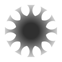 cov sars 2 - coronavirus icon sign symbol, gray gradient flat - vector