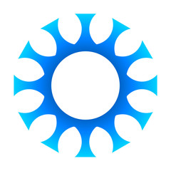 cov sars 2 - coronavirus icon sign symbol, blue gradient outline flat - vector