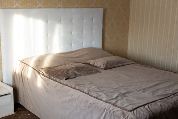  bed with bedside tables. the wardrobe in the bedroom
