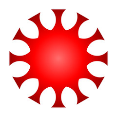 cov sars 2 - coronavirus icon sign symbol, red gradient flat - vector