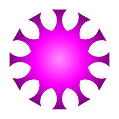 cov sars 2 - coronavirus icon sign symbol, purple pink gradient flat - vector