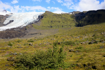 Skaftafell / Iceland - August 18, 2017: Landscape near Skaftafellsjokull glacier, Iceland, Europe