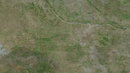 Kavango West, Namibia - outlined. Satellite