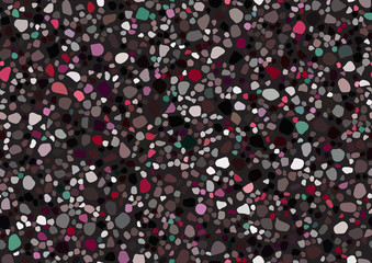 Abstract vector terrazzo seamless pattern for textile design. Vintage fashion illustration. Bright pastel color