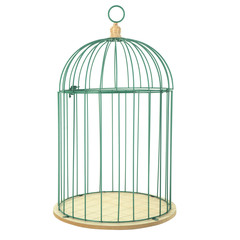 Green metal birdcage for decoration garden decor