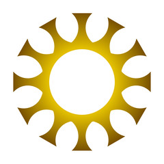 cov sars 2 - coronavirus icon sign symbol, golden gradient outline flat - vector