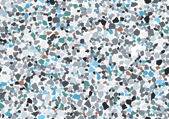 Abstract flat terrazzo seamless for textile, floor tile design. Seamless background pattern. Vector vintage fashion illustration.