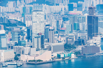 View of the downtown of Kowloon. Hong Kong.