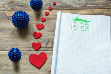 Stay at home, Coronavirus Covid-19,  pandemic 2020 concept. Free space for text