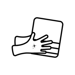 clean hands with towel icon, line style