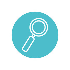 magnifying glass icon, block line style