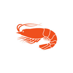 Shrimp icon flat vector illustration