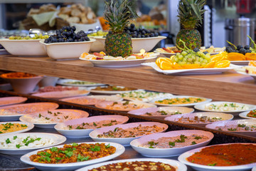 Buffet restaurant, the hotel restaurant. Turkish food
