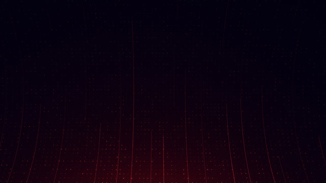 Futuristic red random dots background, Different opacity dots and lines, ui user interface background