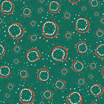 Seamless vector abstract pattern in green color. Microscopig images inspired surface print design. For backgrounds, fabrics, stationery and packaging.