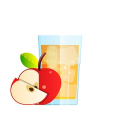 juice apple fresh juicy glass vector citrus