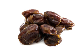 ripe dates isolated on white background.
