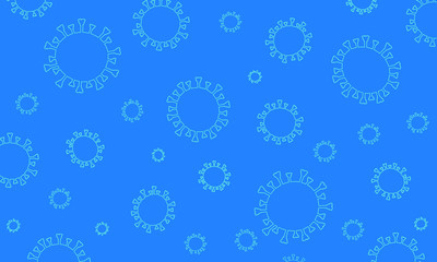 Coronavirus Covid-19 pattern blue. Vector illustrations  on blue background.