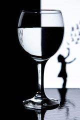Illusion in a glass, art, a series of works, distortion through glass, refraction of light