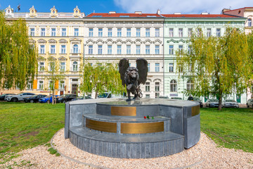 Winged Lion Memorial dedicated to pilots of World War II, Prague, Czech Republic