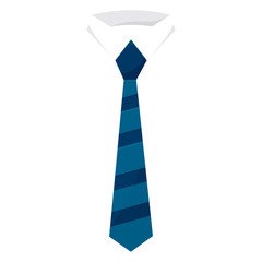 Isolated tie on a shirt collar