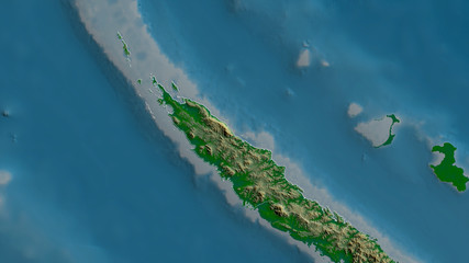 Nord, New Caledonia - outlined. Physical