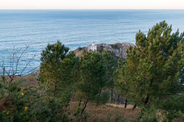 Fototapeta na wymiar Faro de la Plata, Mendiola, Monte Ulia, Donostia San Sebastian