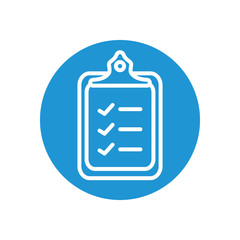 clipboard with checklist icon, line block style